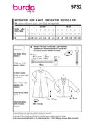 Burda Schnittmuster 5782 Damen Kleid & Top