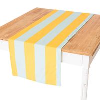 88838-Outdoor-Tischlaeufer-Streifen-hellblau-gelb-40x160cm-von-SCHoeNER-LEBEN--IMG-KW24-027.jpg Tischläufer Outdoor hellblau gelb mit breiten Streifen, 40x160cm, über Tischkante fallend