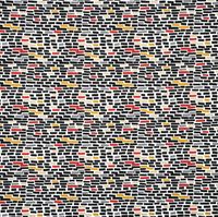 Allover-Ansicht von Baumwollstoff Wall Rechtecke schwarz rot gelb 1,40m Breite