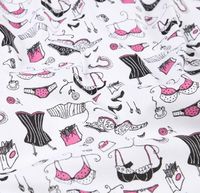 Baumwollstoff Culotte Lingerie weiß rosa schwarz 1,40m Breite leicht gewellt