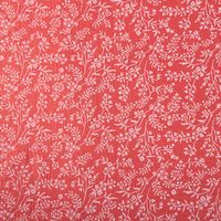 Musselin Stoff Double Gauze Taznak Blumen Ranken hell rot weiß 1,30m Breite