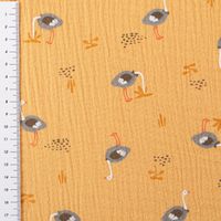 88878-Musselin-Stoff-Double-Gauze-Otruch-Vogel-Strauss-ocker-gelb-grau-1-30m-Breite-IMG-KW35-545.jpg Musselin Stoff Double Gauze Otruch Vogel Strauß ocker gelb grau 1,30m Breite mit Maßband