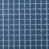Tischdeckenstoff abwaschbar Baumwollstoff beschichtet Enduit Jules Karo blau weiß 1,45m Breite Nahaufnahme