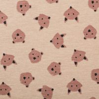 88885-Jersey-Stoff-Baumwolljersey-Ruzmi-Baer-Fuchs-Gesichter-camel-braun-1-45m-Breite-IMG-KW35-288.jpg Jersey Stoff Baumwolljersey Ruzmi Bär Fuchs Gesichter camel braun 1,45m Breite Detailaufnahme