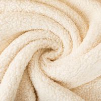 Teddy Fleece Baumwoll Krimmer Plüschstoff einfarbig ecru 1,6m Breite gedreht