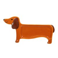Handbemalter Teebeutel Ablage Teller Sausage Dog im Dackel-Dessin von Sass & Belle