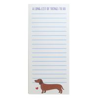 Notizblock Sausage Dog List mit zauberhaftem Dackel-Dessin von Sass & Belle14x21cm