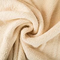 Teddy Fleece Baumwoll Krimmer Plüschstoff einfarbig beige 1,6m Breite gedreht