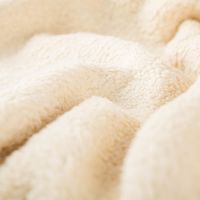 Teddy Fleece Baumwoll Krimmer Plüschstoff einfarbig beige 1,6m Breite gewellt