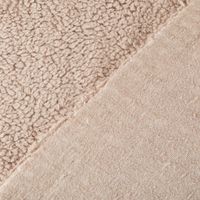 Teddy Fleece Baumwoll Krimmer Plüschstoff einfarbig taupe 1,6m Breite Vorder- und Rückseite