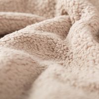 Teddy Fleece Baumwoll Krimmer Plüschstoff einfarbig taupe 1,6m Breite gewellt