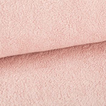 Teddy Fleece Baumwoll Krimmer Plüschstoff einfarbig hell rosa 1,6m Breite