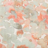 Viskosejersey Rippjersey Digitaldruck Flowers Aquarell Blumen abstrakt ecru grün 1,2m Breite Nahaufnahme