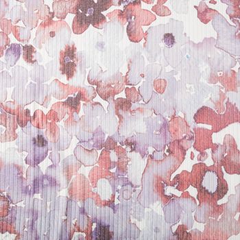 Viskosejersey Rippjersey Digitaldruck Flowers Aquarell Blumen abstrakt ecru violett 1,2m Breite