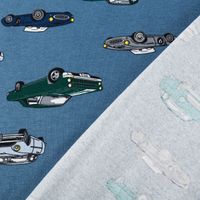 88929-Jersey-Stoff-Baumwolljersey-CLASSIC-CARS-Autos-jeans-blau-gruen-1-45m-Breite-IMG-KW35-252.jpg Jersey Stoff Baumwolljersey CLASSIC CARS Autos jeans blau grün 1,45m Breite Vorder- und Rückseite