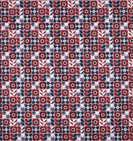 Alloveransicht von Baumwollstoff Webware mit Retro Blumen-Print in 140cm Stoffbreite