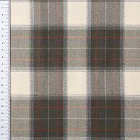 Viskose Stoff Tartan Muster Schottenkaro kariert beige grün rot 1,4m Breite mit Maßband