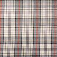 Viskose Stoff Tartan Muster Schottenkaro kariert beige grau rot 1,4m Breite