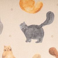 Dekostoff Baumwollstoff Halbpanama Digitaldruck Cat Furry Friend Katzen natur 1,40m Breite Detailaufnahme