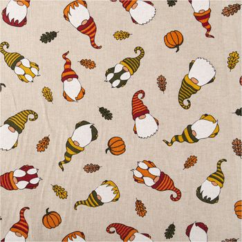 Dekostoff Halbpanama Tomte Falling Leaves Herbst Wichtel 1,4m Breite