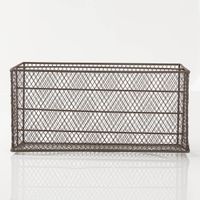 Zeitschriftenständer Ablagekorb Eisen braun in der Größe 33x12x17cm von Clayre & Eef Nahaufnahme Rand