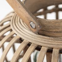 Laterne aus Bambus mit Henkel und Glaseinsatz 26x26x22cm natur-grau von Countryfield Detailfoto Henkel