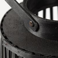 Laterne aus Bambus mit Henkel und Glaseinsatz 31x31x34cm schwarz von Countryfield Detailfoto Henkel