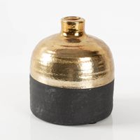 Dekovase Terri aus Keramik in Schwarz und Gold von Countryfield 15x15x17cm
