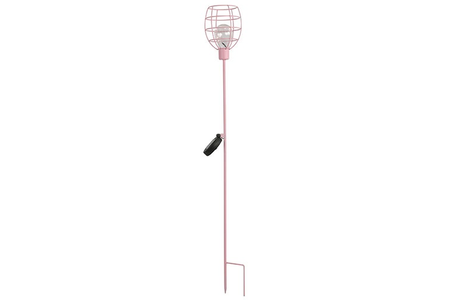 Stylischer Gartenstecker mit LED-Solarlampe in Rosa von Countryfield 11,5x11,5x90cm