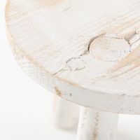 Pflanzenhocker aus Holz mit Vintage Finish in Weiß von Countryfield 20x20x20cm Detail von oben