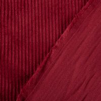 Cord Stoff aus Baumwolle Bekleidungsstoff Dekostoff 4,5W grob vorgewaschen einfarbig red wine weinrot 1,4m Breite Vorder- und Rückseite