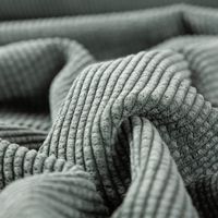 Cord Stof Bubble Bekleidungsstoff Dekostoff einfarbig old green eukalyptusgrün 1,45m Breite gewellt