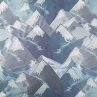 Sweatstoff aus Baumwolle Digital Mountains blau 1,48m Breite