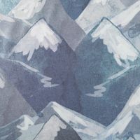 Sweatstoff aus Baumwolle Digital Mountains blau 1,48m Breite Nahaufnahme