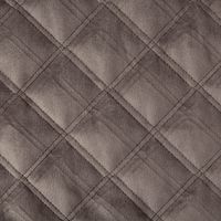 Polsterstoff Samtstoff Le Velvet Karo mit Rautensteppung stone steingrau 1,40m breit Nahaufnahme