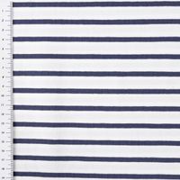 Jersey Stoff Baumwolljersey Rayure Streifen weiß marineblau 1,45m Breite mit Maßband