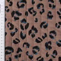 Steppstoff aus Musselin Stoff VERTI Doubleface Leo-Print braun 1,30m Breite mit Maßband