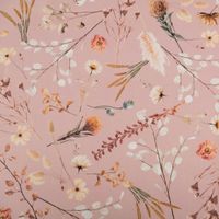Dekostoff Baumwollstoff Halbpanama Digitaldruck Dried Flower Romance rosa 1,40m Breite