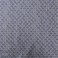 Dekostoff Halbpanama Little Wave Scale Wellen natur blau 1,4m Breite