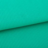 Interlock Jersey Mandy gerippt einfarbig smaragd grün 1,40m Breite Doupliert