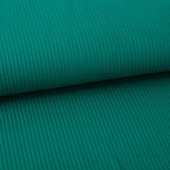 Interlock Jersey Mandy gerippt einfarbig dunkel grün 1,40m Breite Doupliert