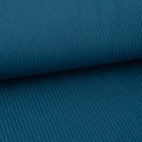 Interlock Jersey Mandy gerippt einfarbig petrol 1,40m Breite doupliert