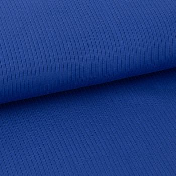 Interlock Jersey Mandy gerippt einfarbig royal blau 1,40m Breite Doupliert