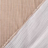 Musselin Stoff Double Gauze Yarn Dyed Streifen zweiseitig taupe weiß 1,35m Breite Vorder- und Rückseite