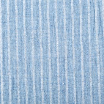 Musselin Stoff Double Gauze Yarn Dyed Streifen zweiseitig blau weiß 1,35m Breite Detailaufnahme