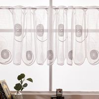 Scheibengardinen Meterware nähfrei Spiralen weiß grau 45cm Höhe
