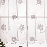 Scheibengardinen Meterware nähfrei Spiralen weiß grau 100cm Höhe Detail