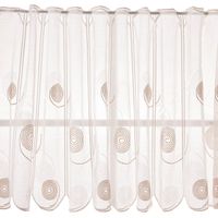 Scheibengardinen Meterware nähfrei Spiralen weiß beige 75cm Höhe Freisteller