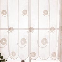 Scheibengardinen Meterware nähfrei Spiralen weiß beige 100cm Höhe Detail