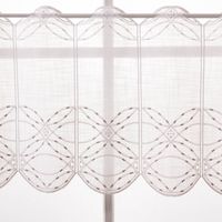 89173-Scheibengardinen-Meterware-naehfrei-Stickerei-Bogen-weiss-taupe-45cm-Hoehe-89173-004.jpg Scheibengardinen Meterware nähfrei Stickerei Bogen weiß taupe 45cm Höhe glatt